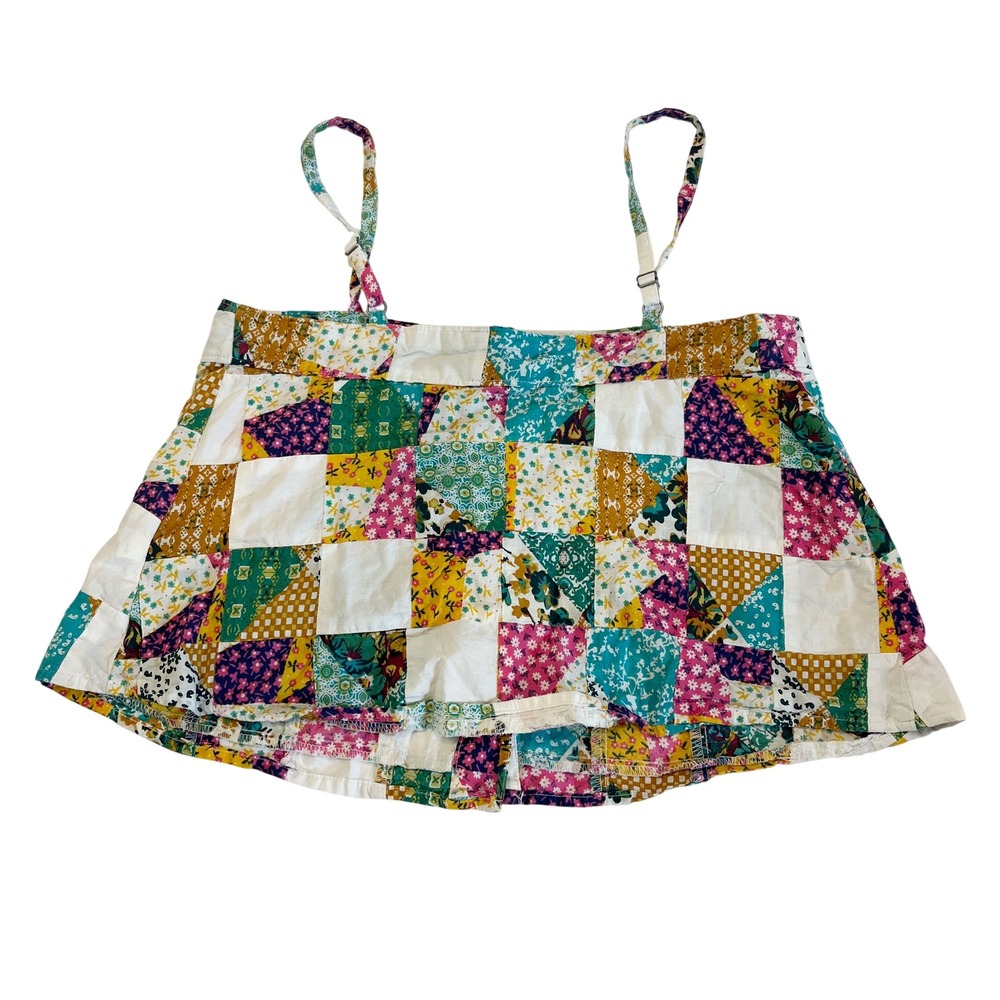Anthropologie Pilcro Patchwork Boxy Top Multi Floral Button Front Cami Size XS - Picture 2 of 7